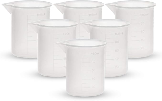 Gartful 100ml Silicone Measuring Cups for Resin Mixing, 6PCS Mixing Cups for Epoxy Resin, Jewelry Casting Molds, Acrylic Paint, Reusable Non-stick Pouring Tools