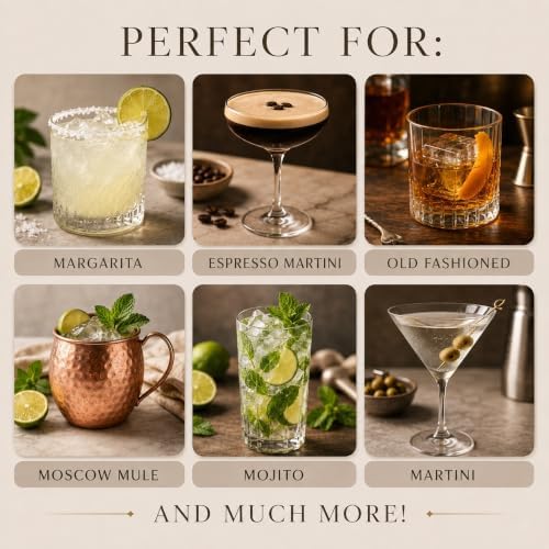 Cocktail Strainer Set Stainless Steel Bar Tools with Stirring Spoon - Hawthorne, Julep, & Fine-Mesh Sifter for Drinks