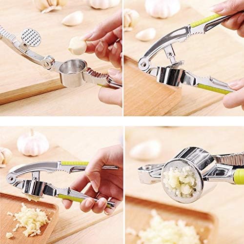 Garlic Press,Garlic Mincer Manual Food Garlic Press Grinder Crusher Masher Kitchen Portable Walnut Cracker for Home Use