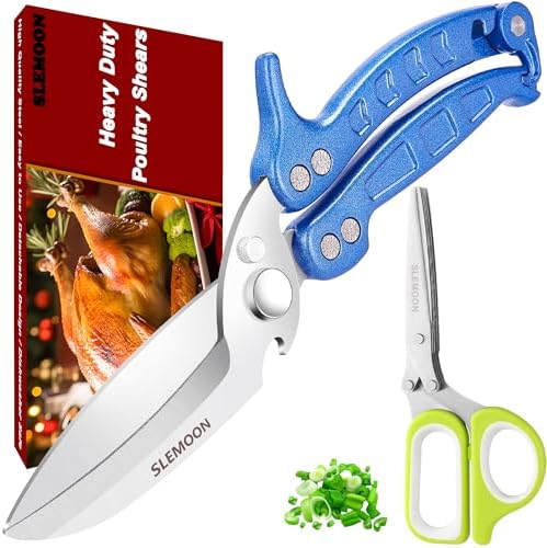 Heavy Duty Poultry Shears Kitchen for Chicken Meat Blue,2pcs set