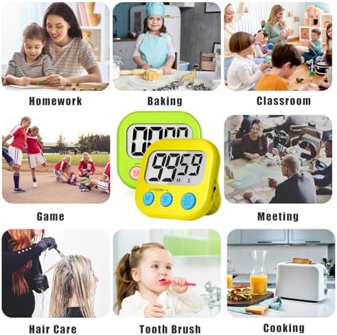 ZILLEEN Classroom Timer for Kids Teachers 2 Pack Digital Timers Green Ye