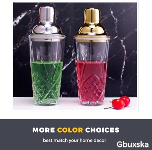 Glass Cocktail Shaker 14.5oz with Strainer