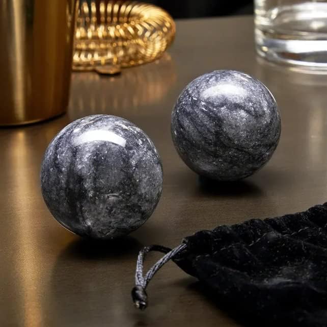 Perfect Sphere Whiskey Chilling Stones Set of 2 - Reusable Whiskey Stones by Home Wet Bar