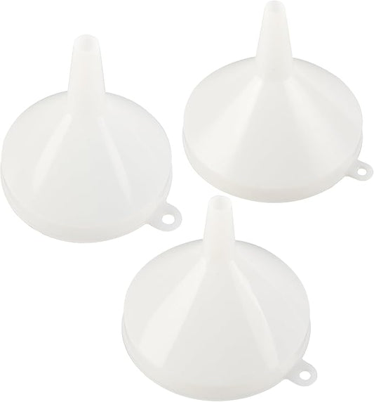 Restaurantware-Met Lux Plastic Funnel Set, 1 Pouring Tool Set - Includes 8,12, and 16-oz Funnel, 3-piece Pouring Tools, Wide Spout, For Transferring Ingredients