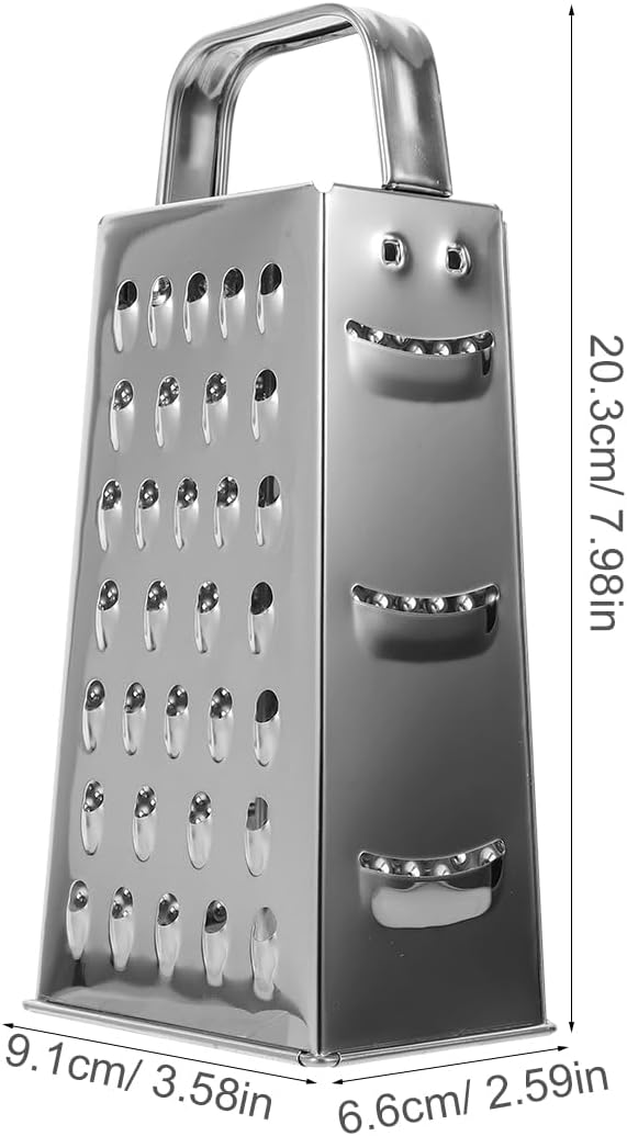 SHERCHPRY Vegetable Slicer Box Grater Cheese Graters Stainless Steel Vegetable Shredder Mandoline Slicer Nuts Kitchen Shredder Zester 8inch Cheese
