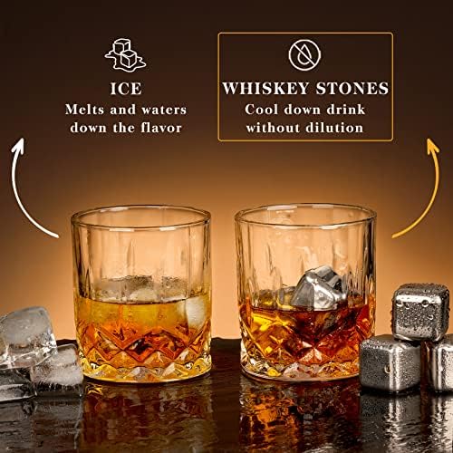 Oaksea Boss Day Gifts for Men Him Christmas, Anniversary Unique Gifts for Him, Birthday Retirement Gift for Boss Men, Stainless Steel Engraved Whiskey Stones Glasses Cool Burbon Scotch Set Gift