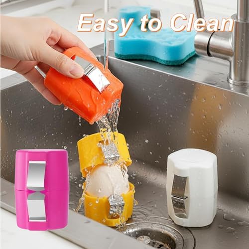 Egg Shell Opener, 2026 Upgrade Egg Shell Separator for Raw Eggs Gadgets Cracker Tool, Stainless Steel Eggs Cutter Eggs Cracker Tool Multifunctional Egg Cutter for Home Kitchen (Yellow, 2 pack)
