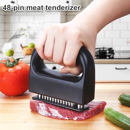 Meat Tenderizer - Homiladi Stainless Steel Meat Masher | Stainless Steel Mince Masher & Chicken Shredder | No Disassembly Needed | Dual-Use BBQ & Kitchen Tool for Steak Chicken Fish BBQ Tenderloin