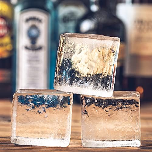 Zulay Kitchen Silicone Ice Cube Trays Set of 2 - Large Square Ice Cube Molds and Sphere Ice Ball Maker with Lid - BPA Free Reusable Ice Mold For Whiskey, Cocktails, Bourbon (Blue)