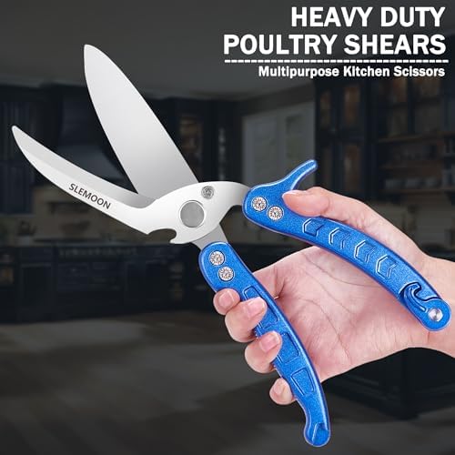 Heavy Duty Poultry Shears Kitchen for Chicken Meat Blue,2pcs set