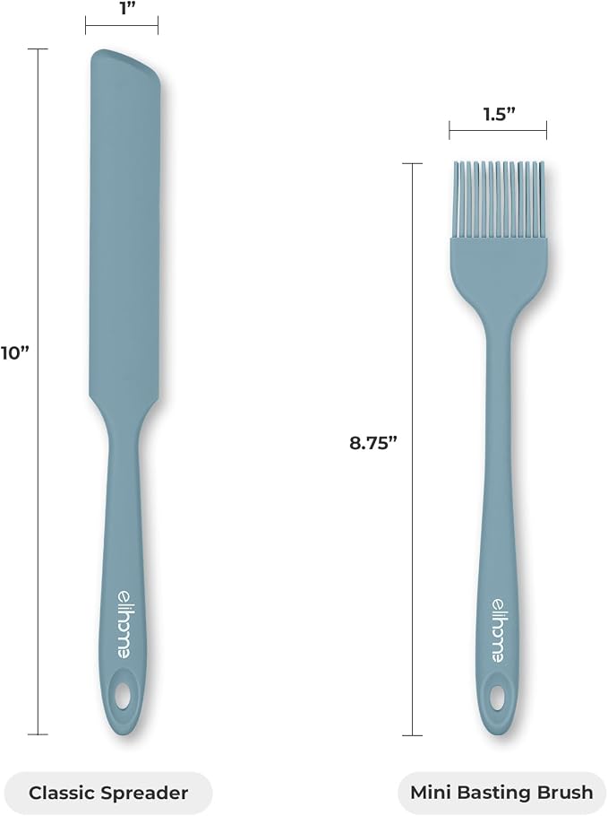 Mini Silicone Basting Pastry Brush, Cooking Brush for Oil Sauce Butter Marinades, Food Brushes for BBQ Grill Kitchen Baking, Baster Brushes Food Grade, Slate Teal Grey