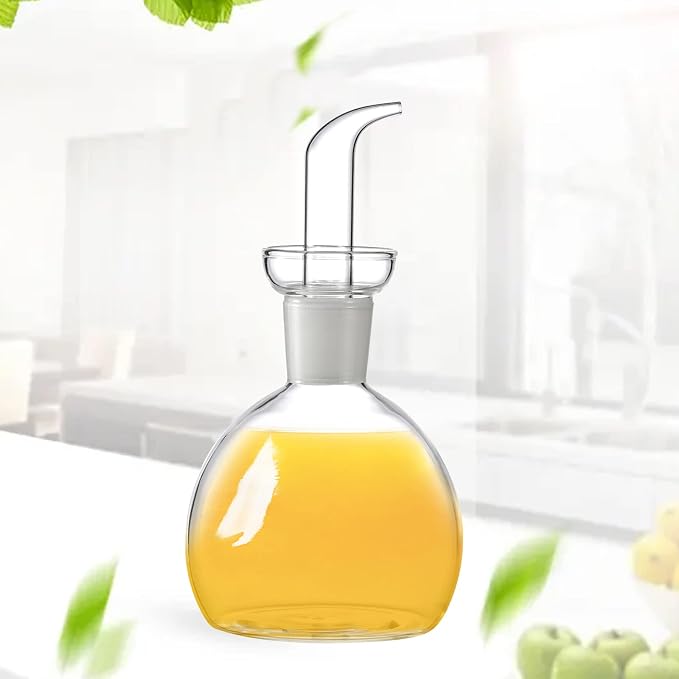 ELETON Cylindrical 28 oz Olive Oil Dispenser Bottle Glass with No Drip Spout -Olive Oil & Vinegar Dispenser Glass Cruet Decanter- Glassware Seal Handicraft Easy Clean Drip Free Bottles for Kitchen