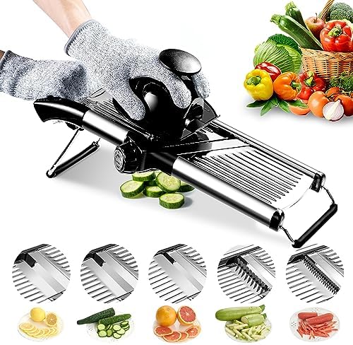 Weltonhm Mandoline Slicer for Kitchen, Mandolin and Julienne for Vegetables