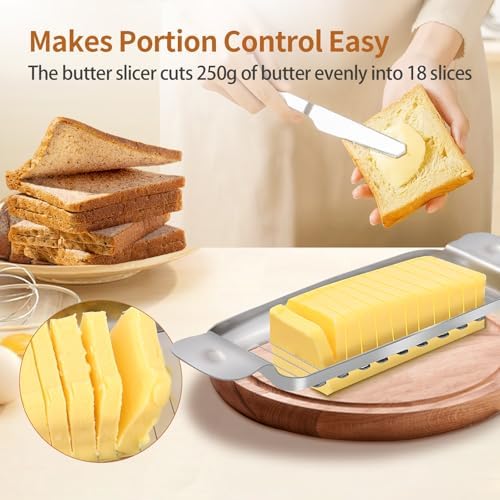 Stainless Steel Butter Slicer, Butter Cutter for Uniform 1/4-Inch Slices