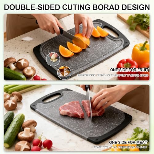 Viretang Plastic Cutting Boards Set of 3,BPA Free,Dishwasher Safe