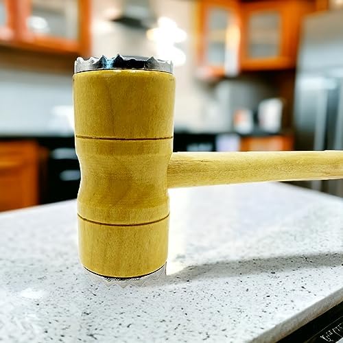 Meat Tenderizer Mallet, Manual Tenderizing Tool for Beef, Pork, Poultry (Metal)