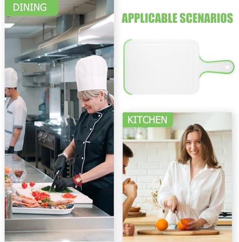 Cutting Board Plastic Chopping Board with Easy Grip Handle for Meat Veggies Fruits Kitchen White