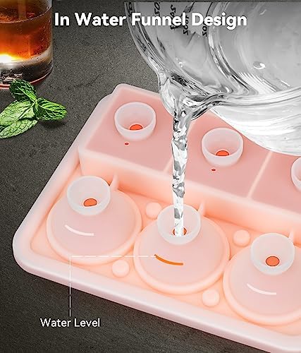 Ice Cube Trays with Lids, Large Silicone Ice Molds for Whiskey, Set of 2
