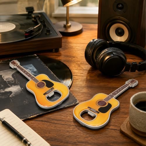 Guitar Shaped Bottle Opener, 2 Pack Metal Beer Opener Gift for Music Lovers