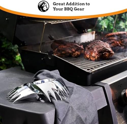 Meat Claws and Meat Shredder for BBQ - Perfectly Shredded Meats, These Are The Bear Claws You Need - Pulled Pork Shredder Claw x 2 For Barbecue, Smoker, Grill (Solid Metal)