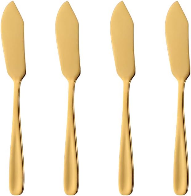 Cheese Knife Set，Stainless Steel Cheese Tool，Ergonomic Design&Easy To Use， for Birthday/Parties/Wedding/Bridal Shower/Housewarming and Anniversary (gold*4)