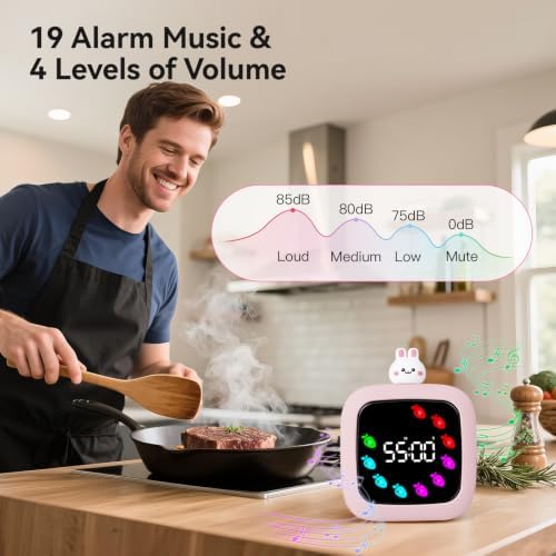 Yunbaoit Digital Visual Timer for Kids, 99-Minute Countdown, Rechargeable