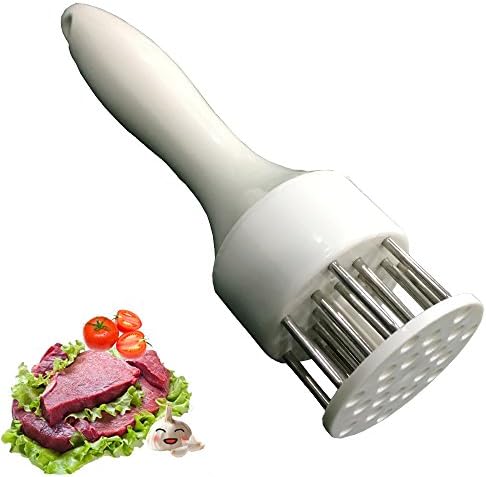 24 Blades Needle Meat Tenderizer Hammer Pounder Cooking Tools Stainless Steel Meat Steak Mallet White