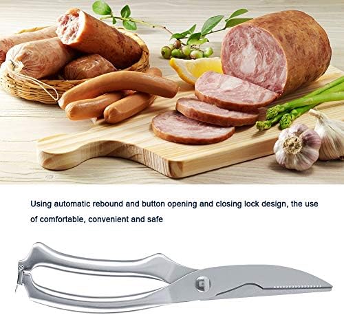 Professional Stainless Steel Poultry Scissors Kitchen Scissors Chicken Bone Cut Scissor for Any Meat Fish Seafood BBQ(Paper Box Package)