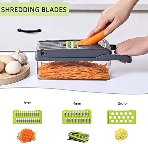 Vegetable Chopper with Container 16-in-1, 7 Blades Food Dicer Veggie Slicer