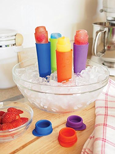Fox Run Silicone Colorful Ice Pop Molds, 1.75 x 2 x 8 inches, Multicolored