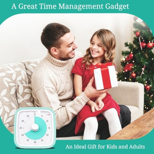 Visual Timer for Kids and Adult, 60-min Countdown Timer, LightCyan
