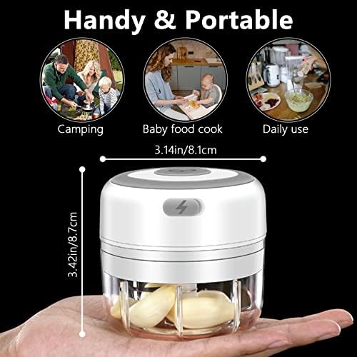 Electric Mini Garlic Chopper, 100ML Food Chopper Garlic Mincer USB