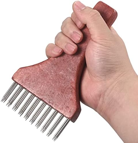 uxcell Stainless Steel Meat Tenderizer, Meat Mallet Needle Nails Kitchen Tools for Tenderizing Meats Steak Fish Chicken, Red