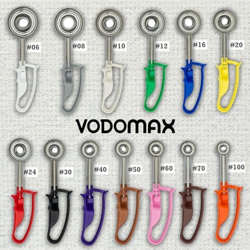 【Extended】#20 YELLOW (1.77 oz.) VODOMAX Heavy Duty Food Disher, Portion Scoop, Stainless 18-10 (SUS304), Potato Salad Disher, Palm-Squeeze, 13 Sizes, Color-Coded, Ice Cream Scoop, Gelato Scoop