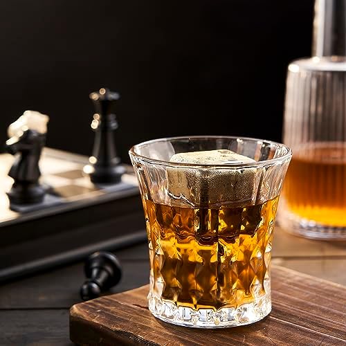 2 Large 64cm³ Whiskey Stones - Reusable Stainless Steel Metal Ice Sphere Cubes Beverage Chilling Rocks Whiskey Stones for Red Wine, Bar Beer, Scotch, Vodka Drinks - Gold