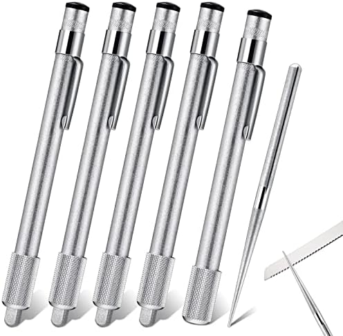 Honoson 5 Pieces Pocket Knife Sharpener Serrated Knife Sharpener Diamond Honing Rod Tactical Pen Steel Rod Pen for Kitchen Outdoor Hunting Fishing Hiking Camping Garden Tools