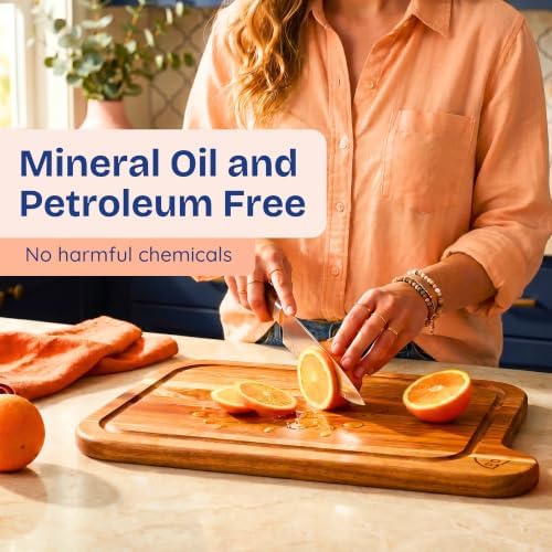 Non-Toxic Acacia Cutting Board Set of 3, Mineral Oil Free, Plastic Free