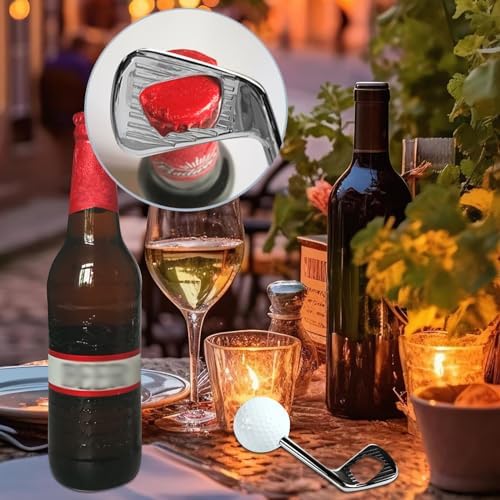 Wine Opener Set,Golf Bottle Opener,Manual Wine Bottle Opener,Zinc Alloy Handle Corkscrew Kit,Golf Ball Opener Beverage Bottle Stoppers Set for Wedding Birthday Day Wine Gift Set(3 Pcs)