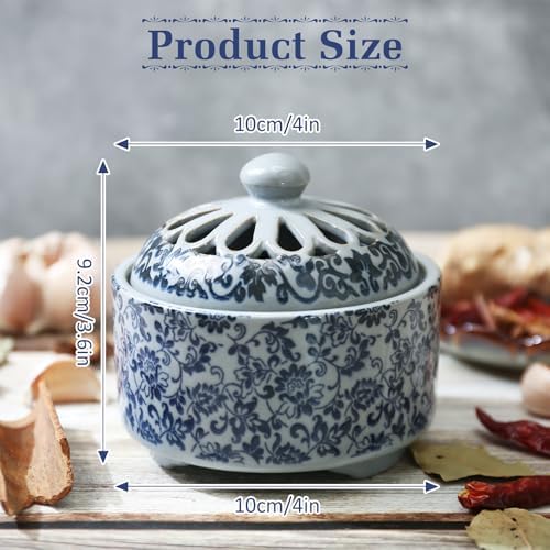 Garlic Keeper for Counter - Ceramic Garlic Storage with Breathable Lid, Countertop Holder, Jar, Pot, Cellar, Bowl, Saver, Container for Kitchen (4 inch)