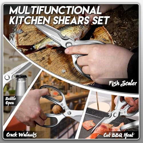 TIJERAS Kitchen Scissors Shears Set - 2PCS Stainless Steel Sharp