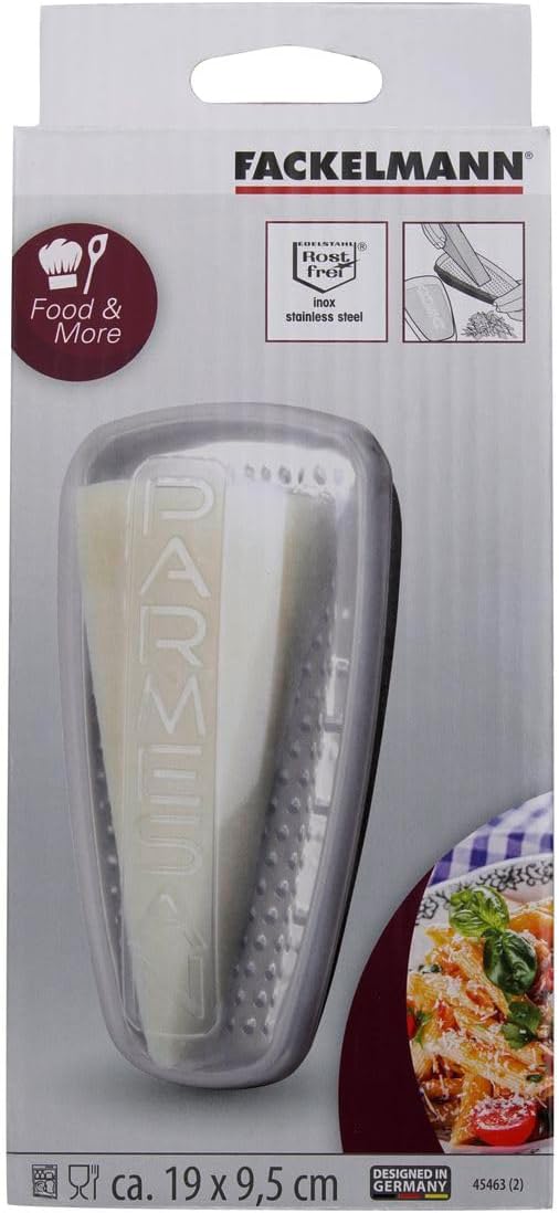 Fackelmann 7.5 x 3.7 x 2.8" Plastic/Stainless Steel Parmesan Grater With Storage Box, Silver