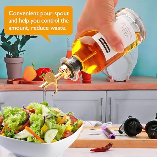 Salzesfalls 2Pcs 12oz Olive Oil Dispenser Bottle, Oil Dispenser for Kitchen