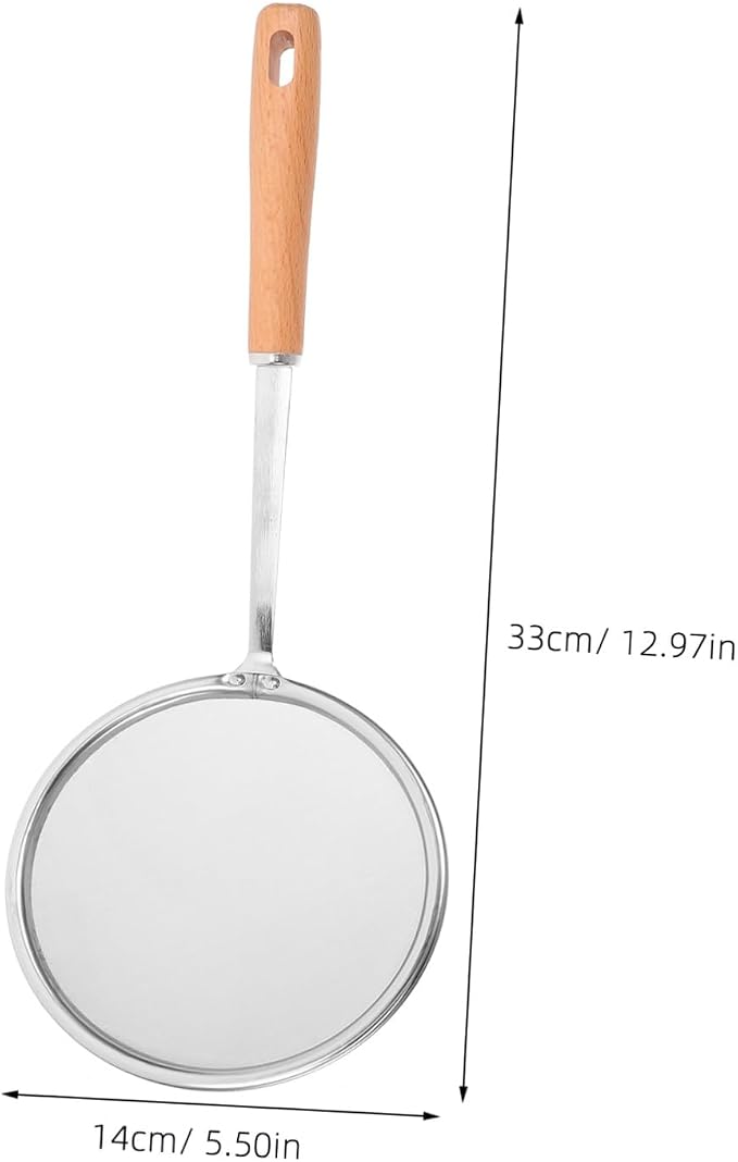 PRETYZOOM Kitchen Colander Ladle Hand Strainer Slotted Spoon Stainless Steel Oil Filter Spoon Cooking Strainer