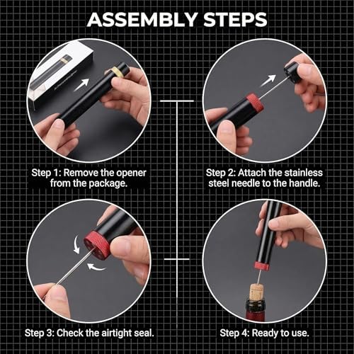 Wine Bottle Opener, Wine Opener 3pcs, Air Pressure Pump Bottle Opener, Portable Travel Pocket Design (3)