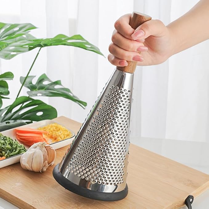 Kitchen Grater Potato Grater Fruit Chopper Home Tools Cheese Grater Vegetable Stripper Handle Cheese Graters Cone-Shaped Vertical Kitchen Accessory Wood