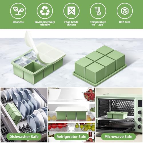 Large Silicone Ice Cube Molds 2 Inch,Easy Release Ice Cube Trays with Lid