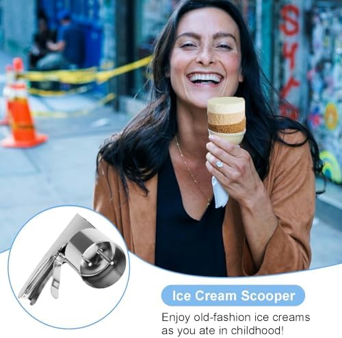 Old Time Ice Cream Scooper, Easy Release Trigger Ice Cream Sandwich Scoop for Big Volumes, Cylindrical Ice Cream Scooper, Big Volume Scoop, Old Fashion Style Scoops Nostalgic Scoops