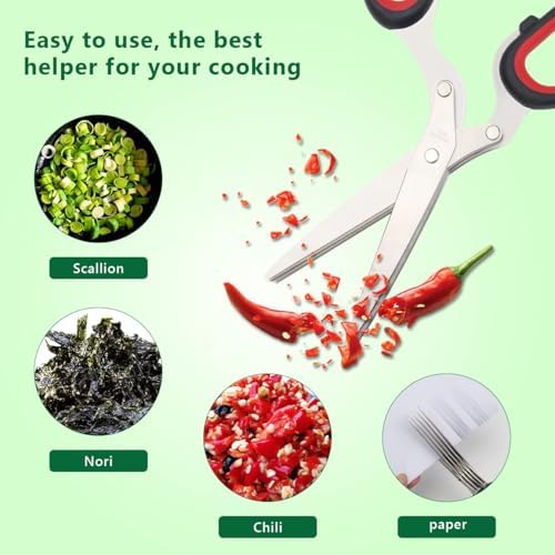 Luxiv Herb Scissors And Stripper Set, 5-Blade Stainless Steel Kitchen Tools