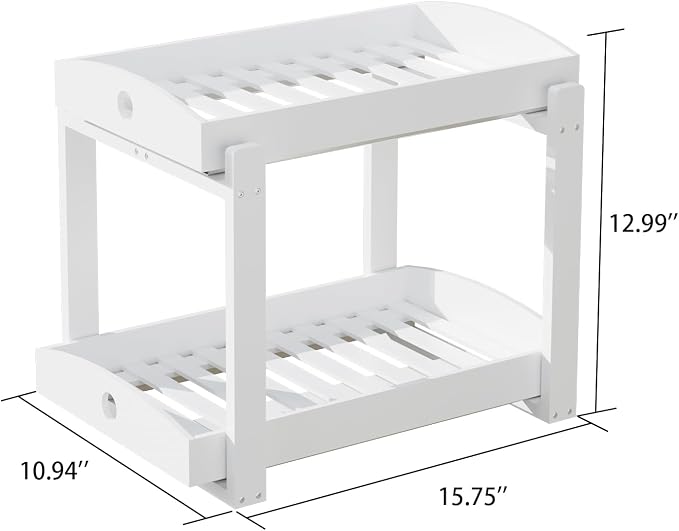 2 Pack Bamboo Under Sink Organizer, 2-Tier Pull-Out Drawers, Kitchen & Bath | Pull-out drawers keep cleaners and tall bottles visible, organized and easy to reach in kitchen or bathroom cabinets