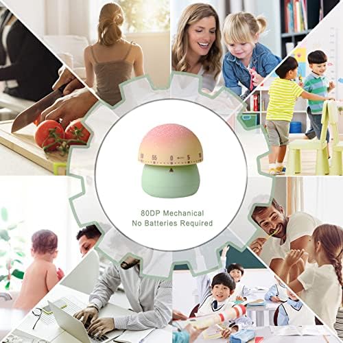 ELE DEPI 2pcs Cute Kitchen Timer for Kids,Mechanical Egg Timer for Cooking.